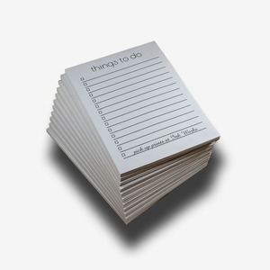 Picture of black and white notepads