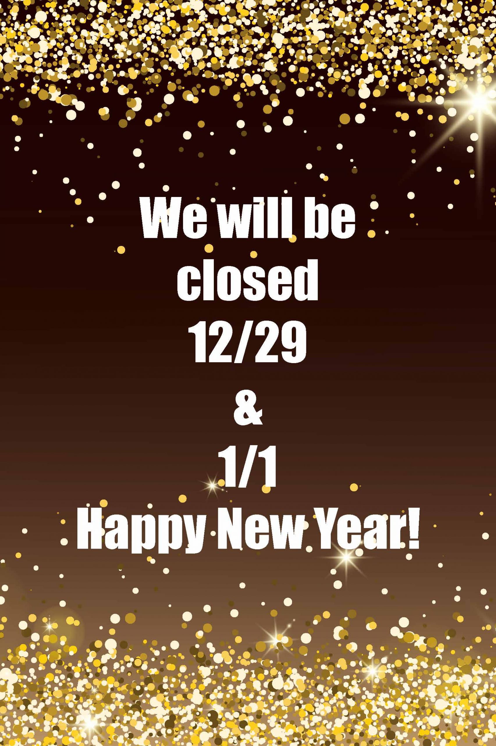 Closed for New Years